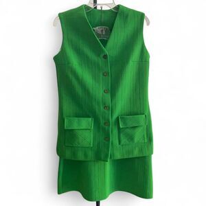 Vintage Brookvalley by Fairlfield 70s green 2 skirt set size S/M